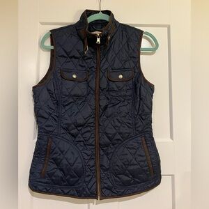 Banana Republic Quilted Vest - Navy and Brown
